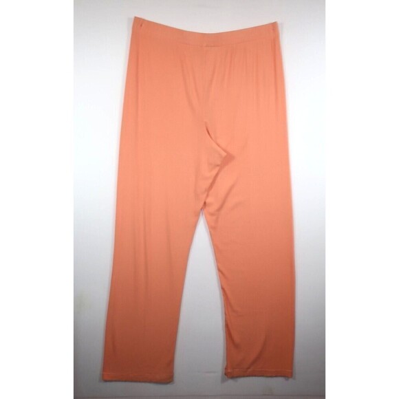 Skims Ribbed Lounge Wear Pants Wider Leg Peach Ribbed Modal Stretch XL - Picture 8 of 9